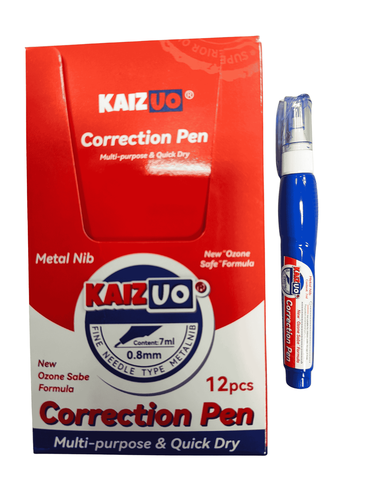 Корректор ручка Kaizuo 0,8 мм, 7 мл, KZ-36185