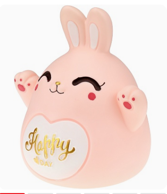 Копилка Счастливый зайчик, 14х15х16.5 см, розовый, КС-3671