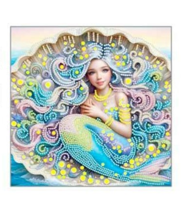 Алмазная мозаика  РУСАЛКА,  деревянный подрамник 30х30см, M-12222