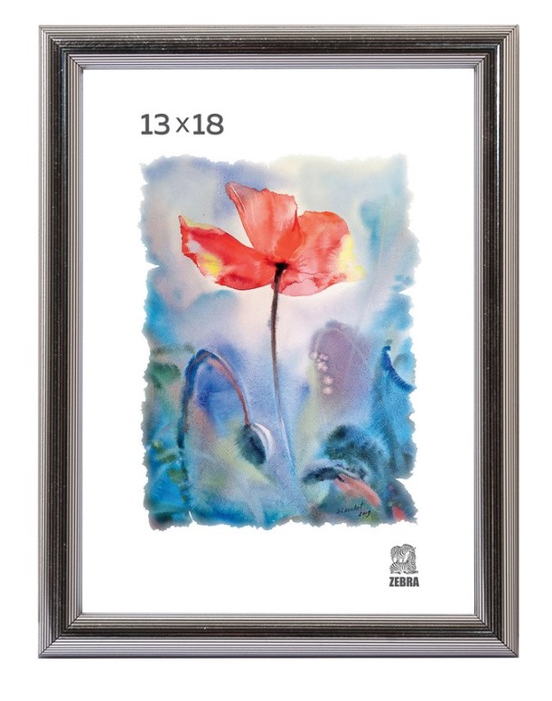 Фоторамка пластиковая 13х18 , серебрянный цвет, (513);3873