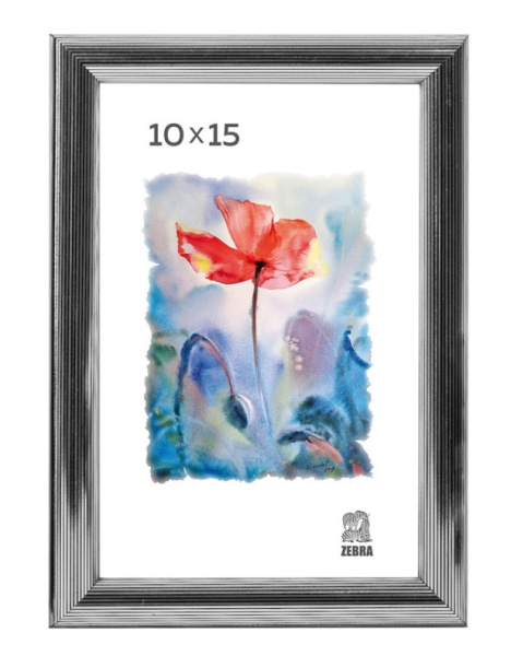 Фоторамка пластиковая 10х15, серебрянный цвет, (513)