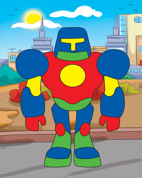 Набор для детского творчества , самоклеящаяся аппликация , 'Робот', А-2584